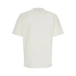White T-shirt with printed logo on chest in cotton for men