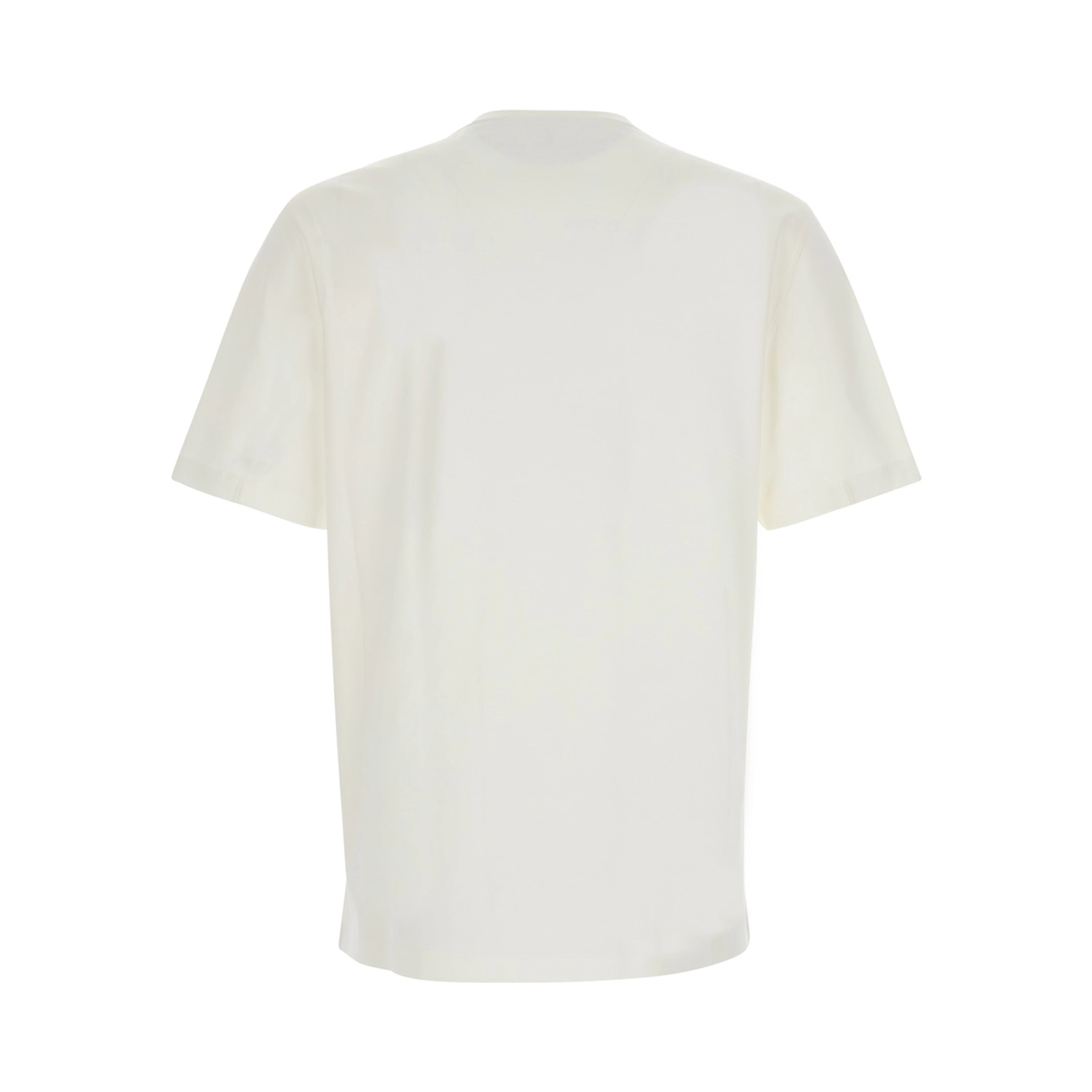 White T-shirt with printed logo on chest in cotton for men