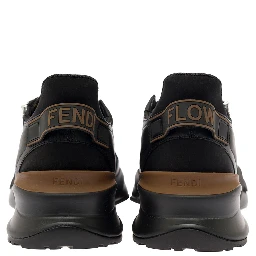 Low Sneakers Fendi Flow with Diagonal F Detail in Black Fabric Men