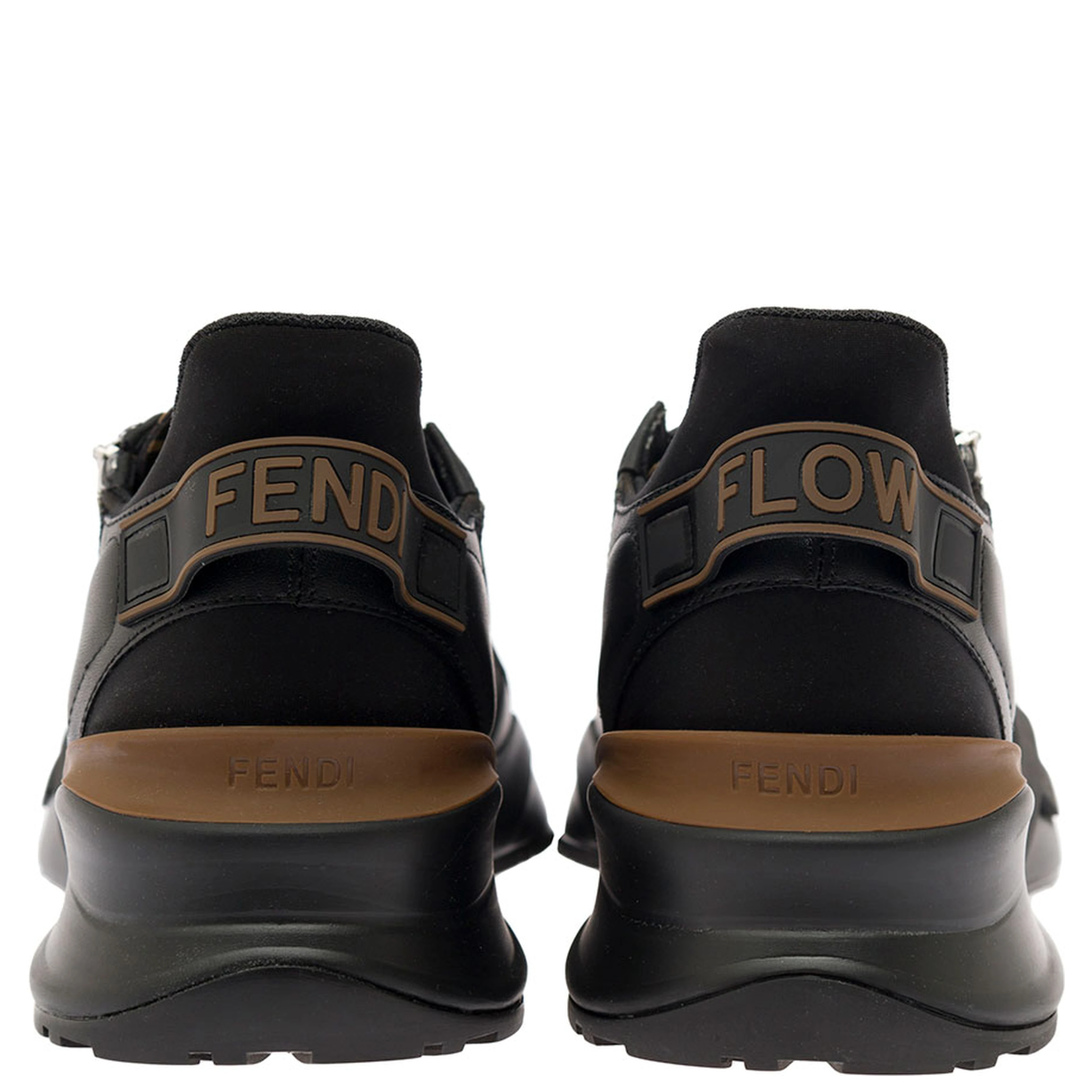 Low Sneakers Fendi Flow with Diagonal F Detail in Black Fabric Men