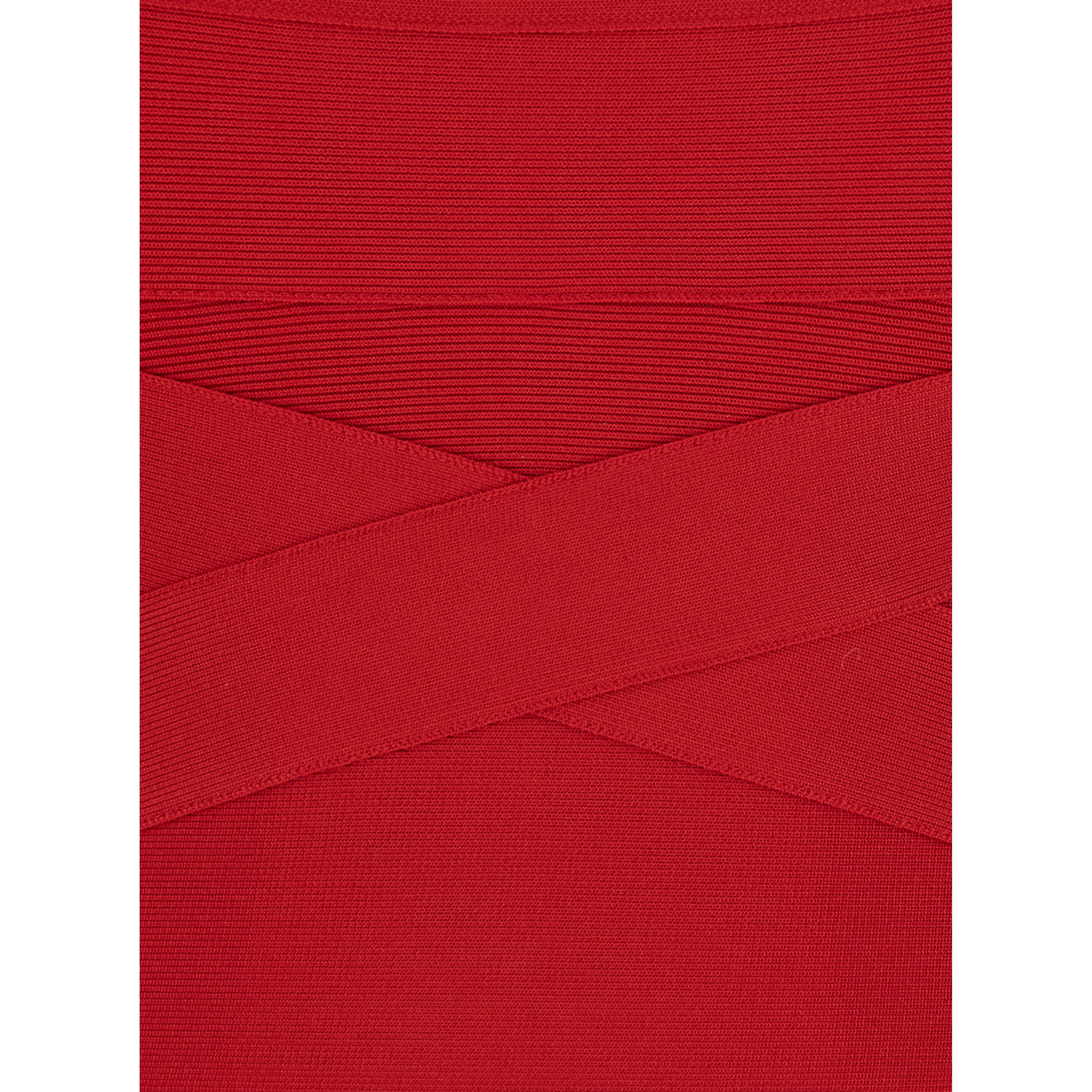 Red Mini Dress with Off-shoulder Design and Elastic Inserts on the Front in Tech Fabric Women
