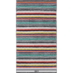 multicolor Beach towel with all-over zigzag motif in cotton home