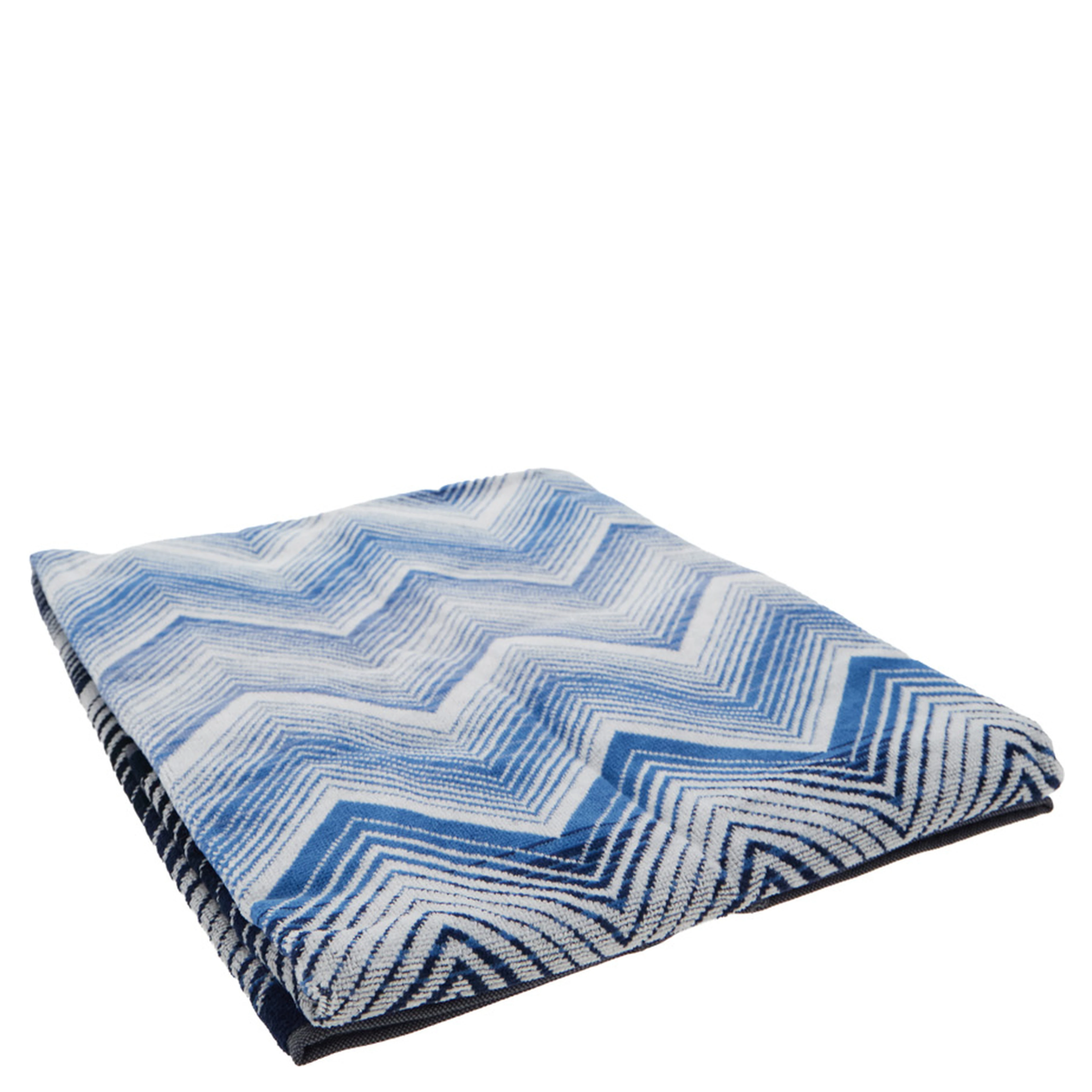 MAREA blue Towel with Zig Zag motif all-over in  cotton home