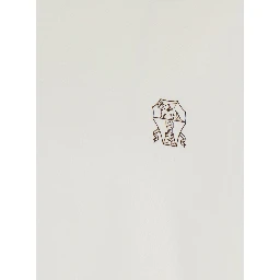 White T-shirt with printed logo on chest in cotton for men