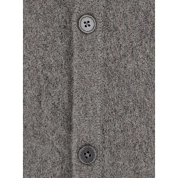 Cardigan characterized by an elegant design with gray wool and mohair for men