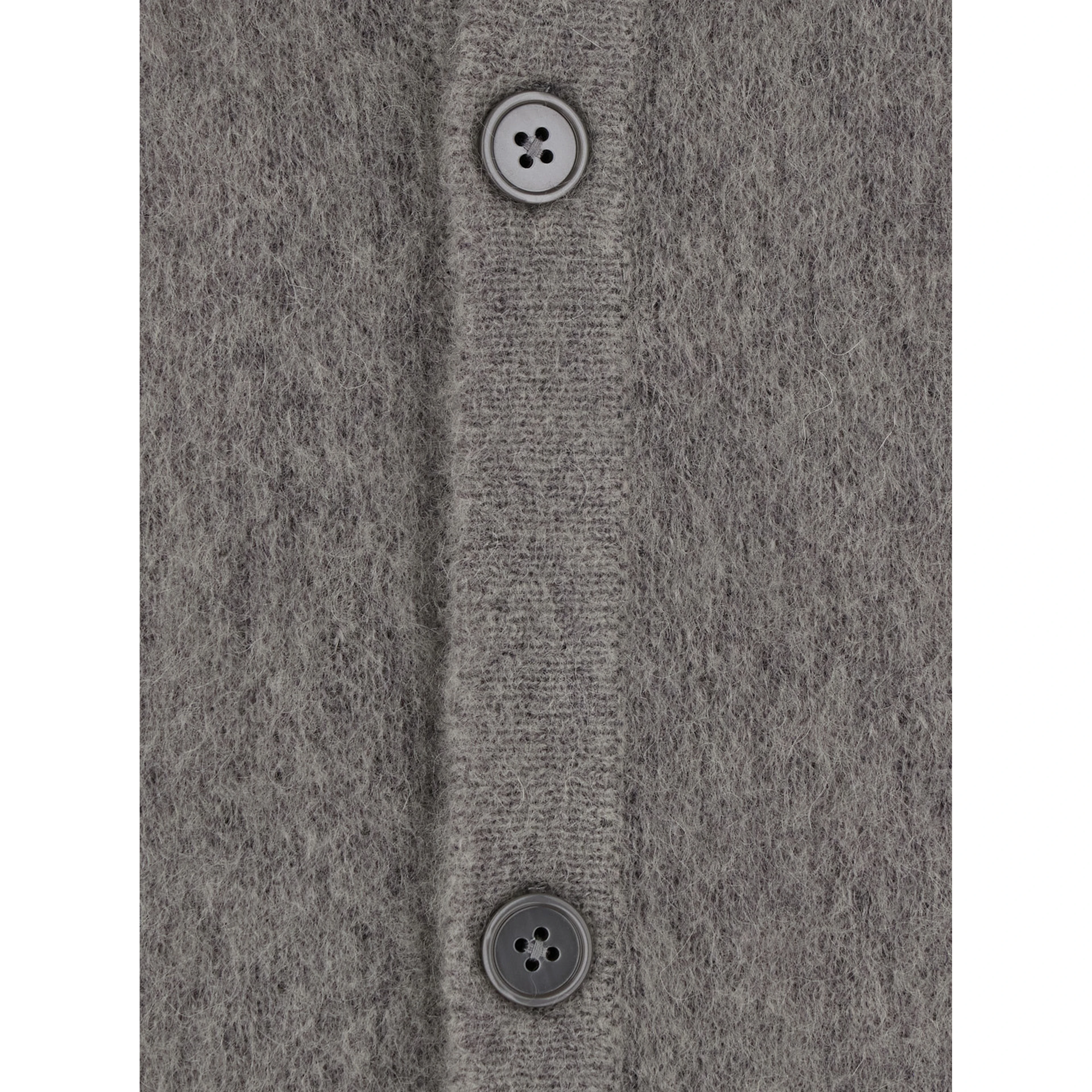 Cardigan characterized by an elegant design with gray wool and mohair for men