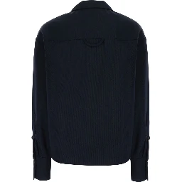 Britt Blue Sweater with classic collar in Blend wool for women