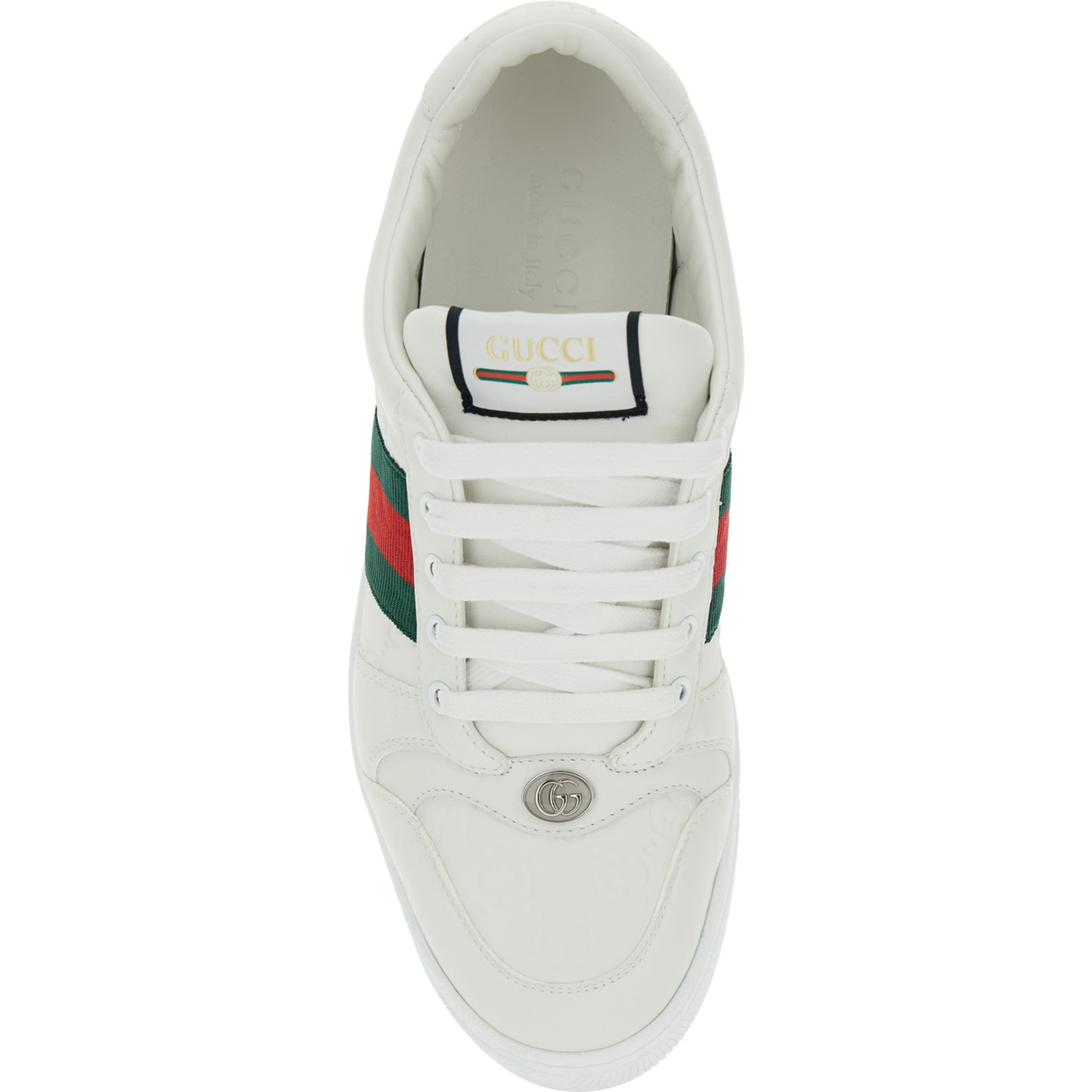Low Sneakers Screener with Web Detail in White Leather Men