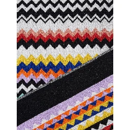 multicolor Beach towel with all-over zigzag motif in cotton home