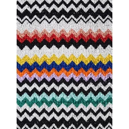 multicolor Beach towel with all-over zigzag motif in cotton home
