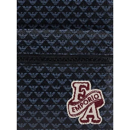 Black Backpack with all-over logo print and logo patch on the front in Tech Fabric Boy