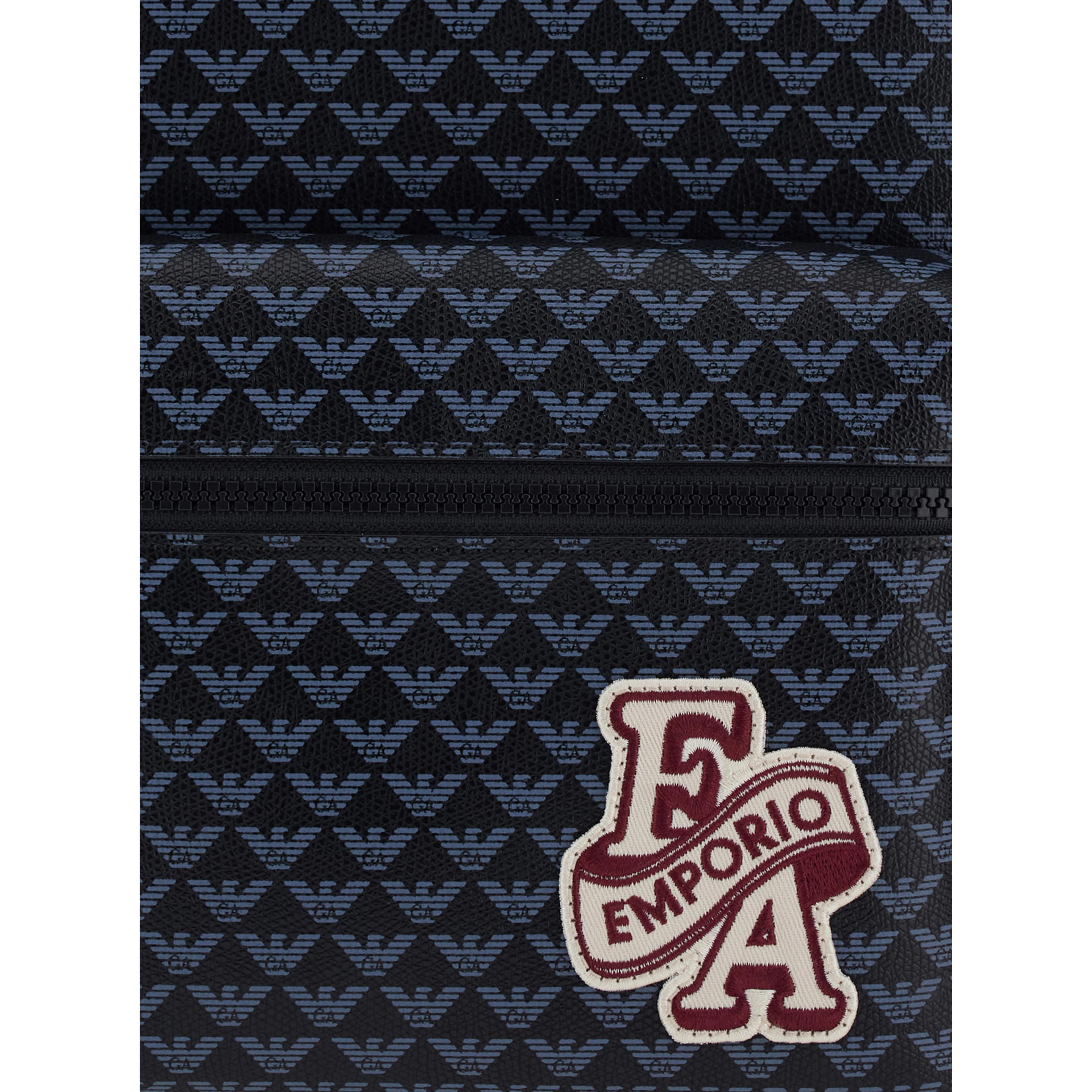 Black Backpack with all-over logo print and logo patch on the front in Tech Fabric Boy