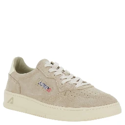 Medalist Beige Sneaker Low Top with Logo Patch on the Tongue and Suede Details Men