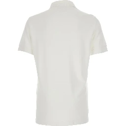 White Polo Shirt with Classic Collar and Front Closure in Cotton Blend Men