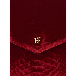 Mini Bag VELVET SMALL POCHETTE with closure and patch in red velvet for women