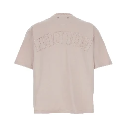 Pink Crew Neck T-shirt with Maxi Logo on the Back in cotton for Women