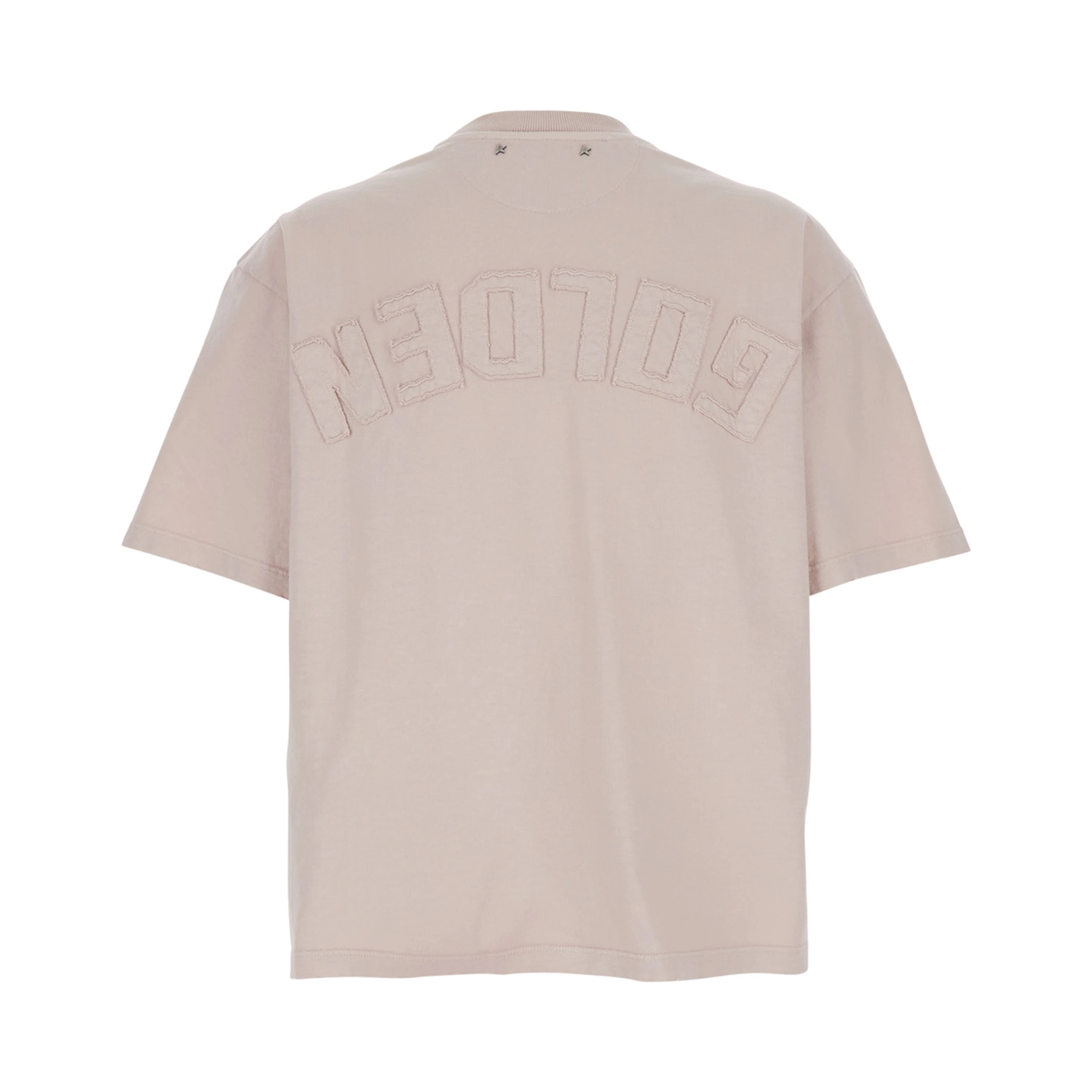 Pink Crew Neck T-shirt with Maxi Logo on the Back in cotton for Women