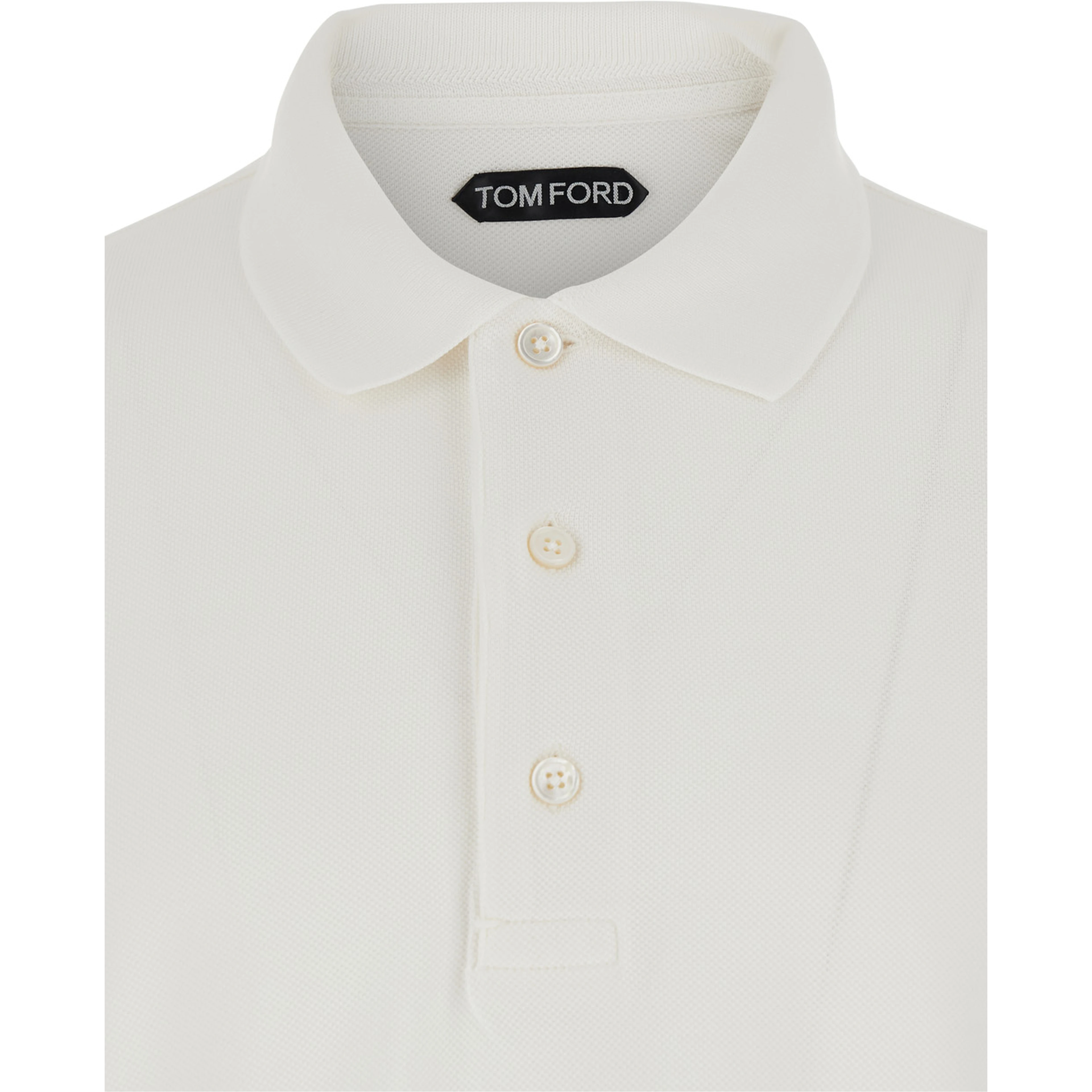 White Polo Shirt with Classic Collar and Front Closure in Cotton Blend Men