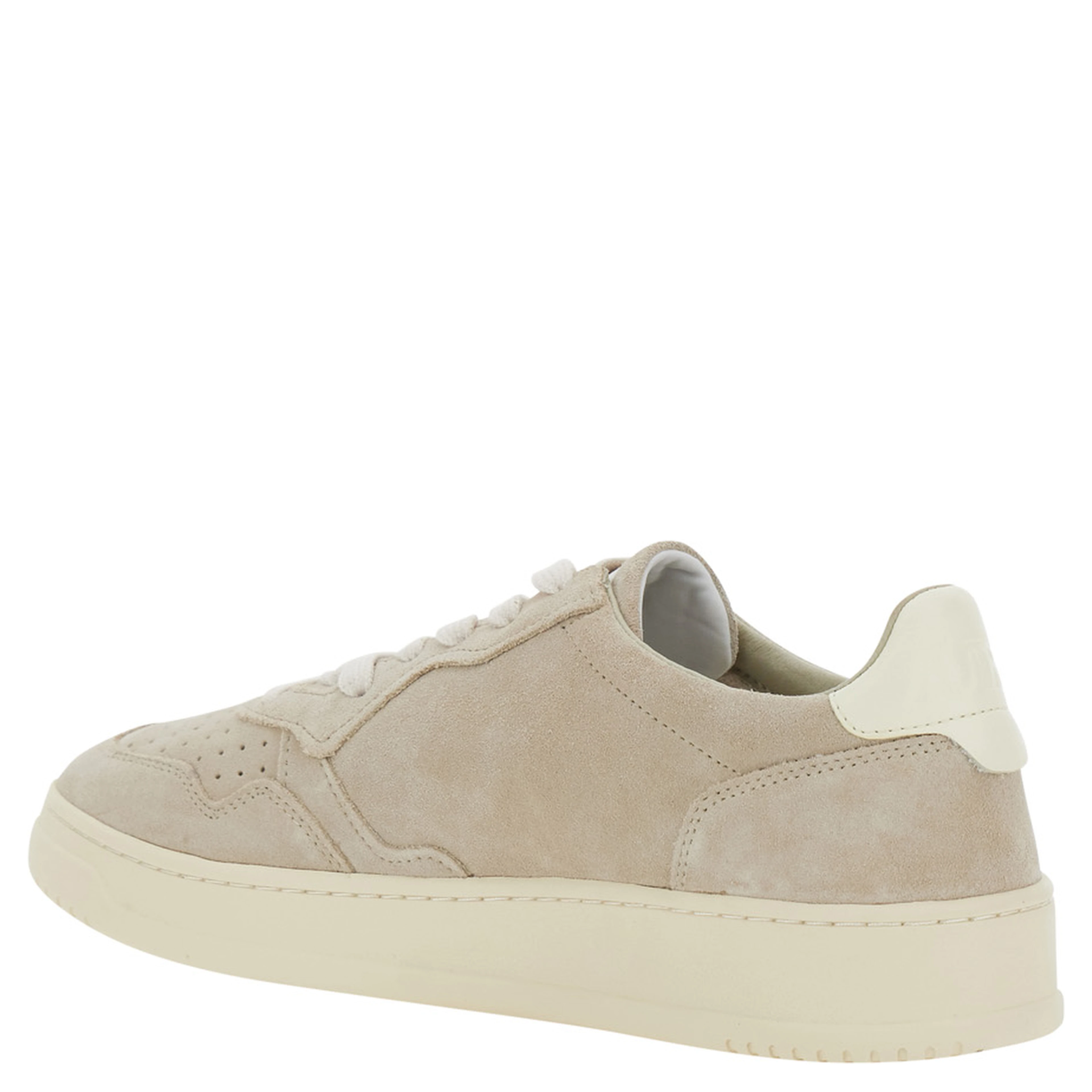 Medalist Beige Sneaker Low Top with Logo Patch on the Tongue and Suede Details Men