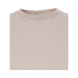Pink Crew Neck T-shirt with Maxi Logo on the Back in cotton for Women
