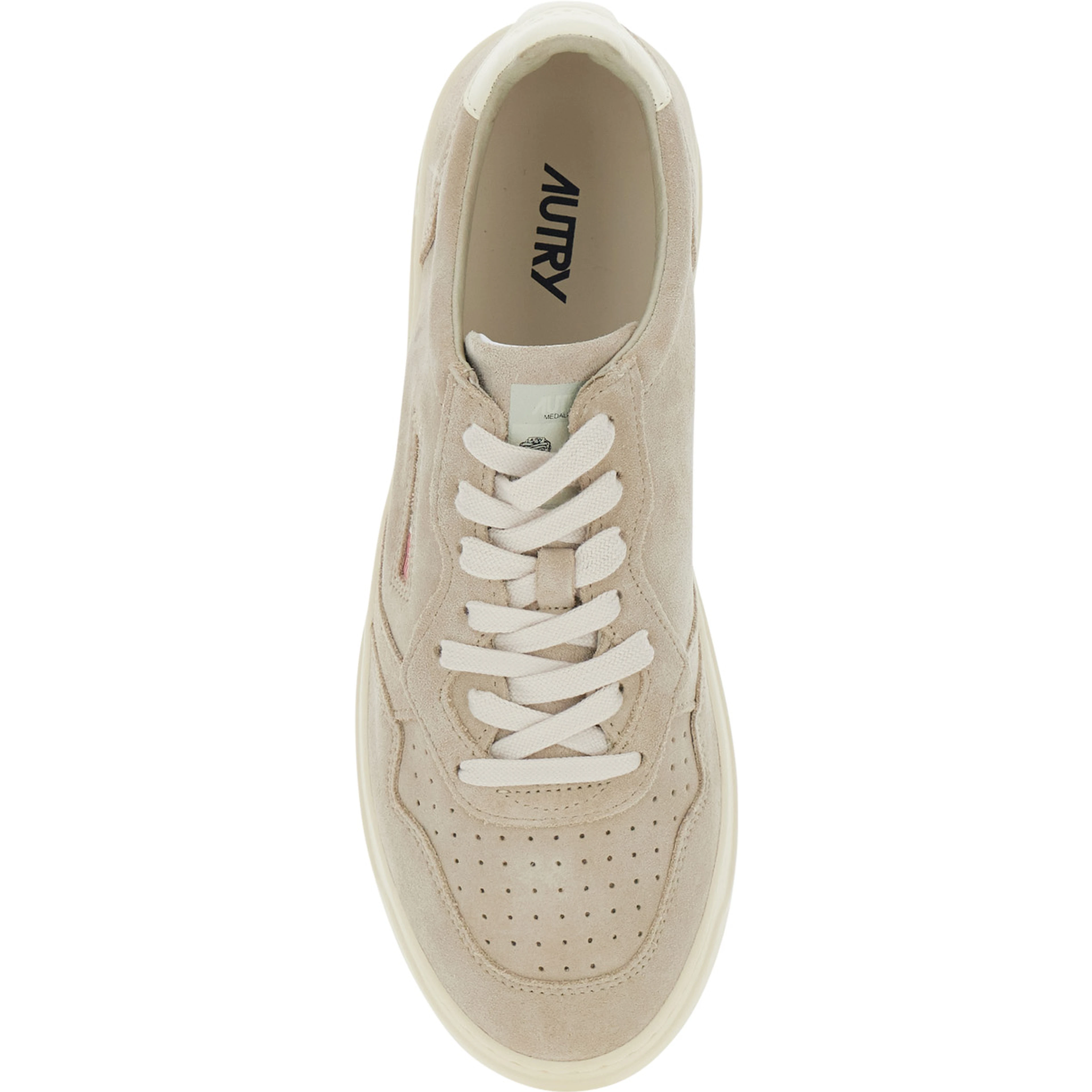 Medalist Beige Sneaker Low Top with Logo Patch on the Tongue and Suede Details Men