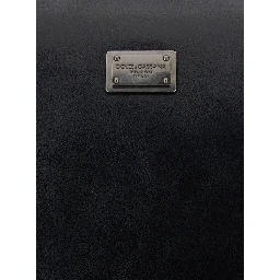 Black Shoulder Bag Vittoria with Logo Plate on the Front and Two Leather Straps for Men