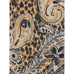 Multicolor Shirt with classic collar and all-over floral animalier print in silk for women