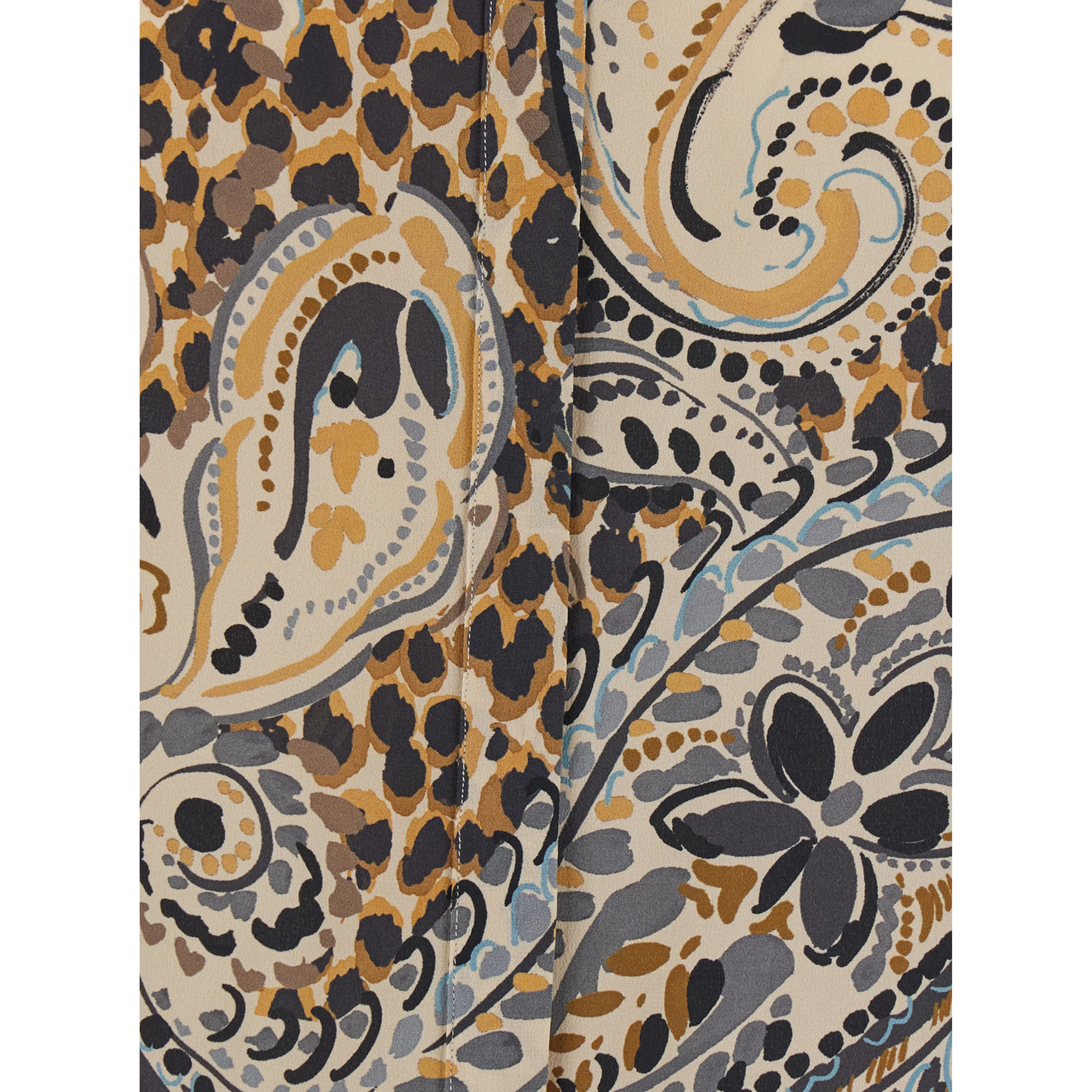 Multicolor Shirt with classic collar and all-over floral animalier print in silk for women
