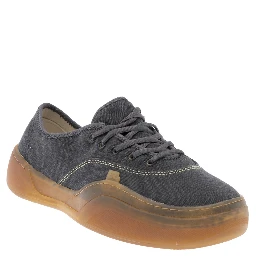 Low Skate Black Sneakers Low Top with Contrast Sole in Cotton Man