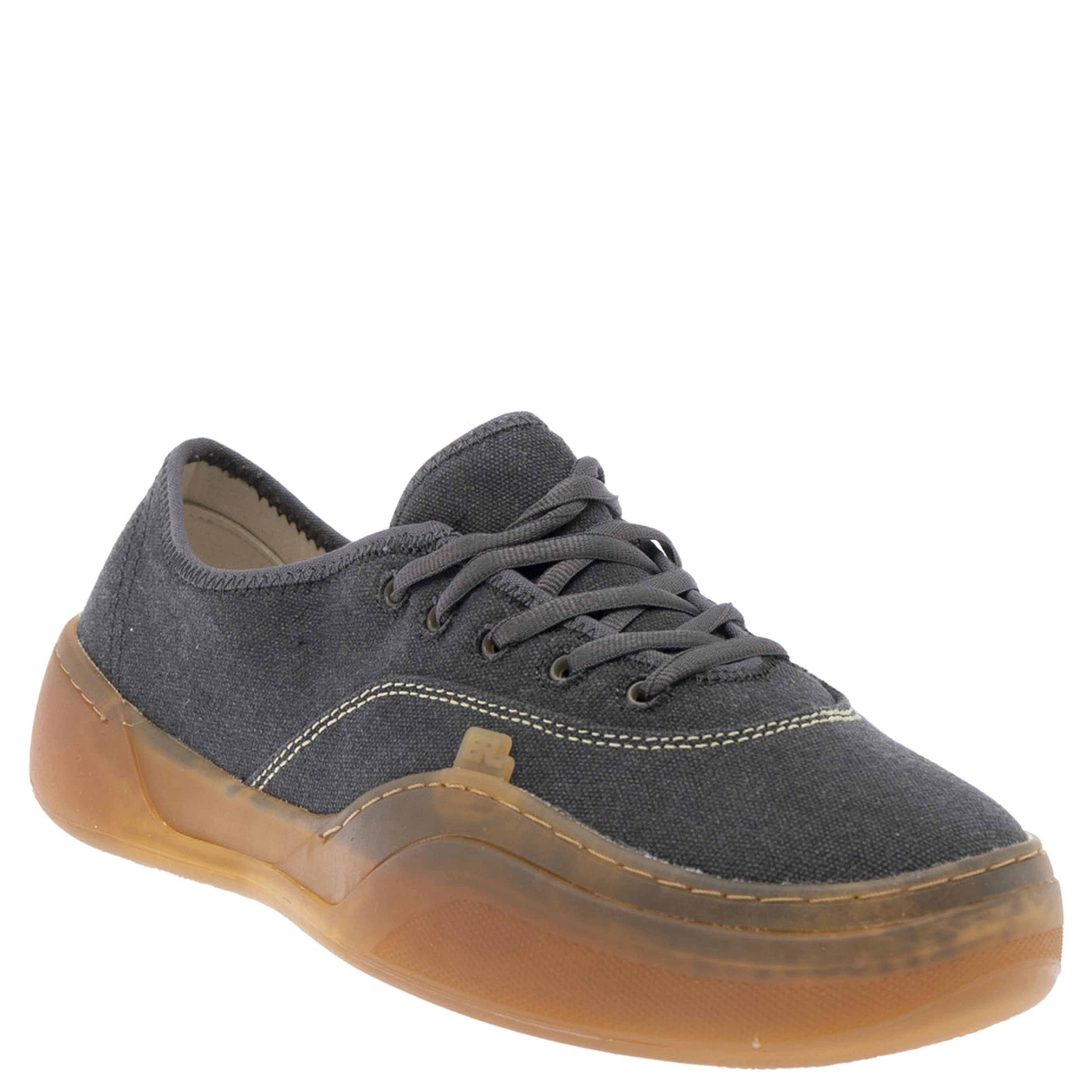 Low Skate Black Sneakers Low Top with Contrast Sole in Cotton Man