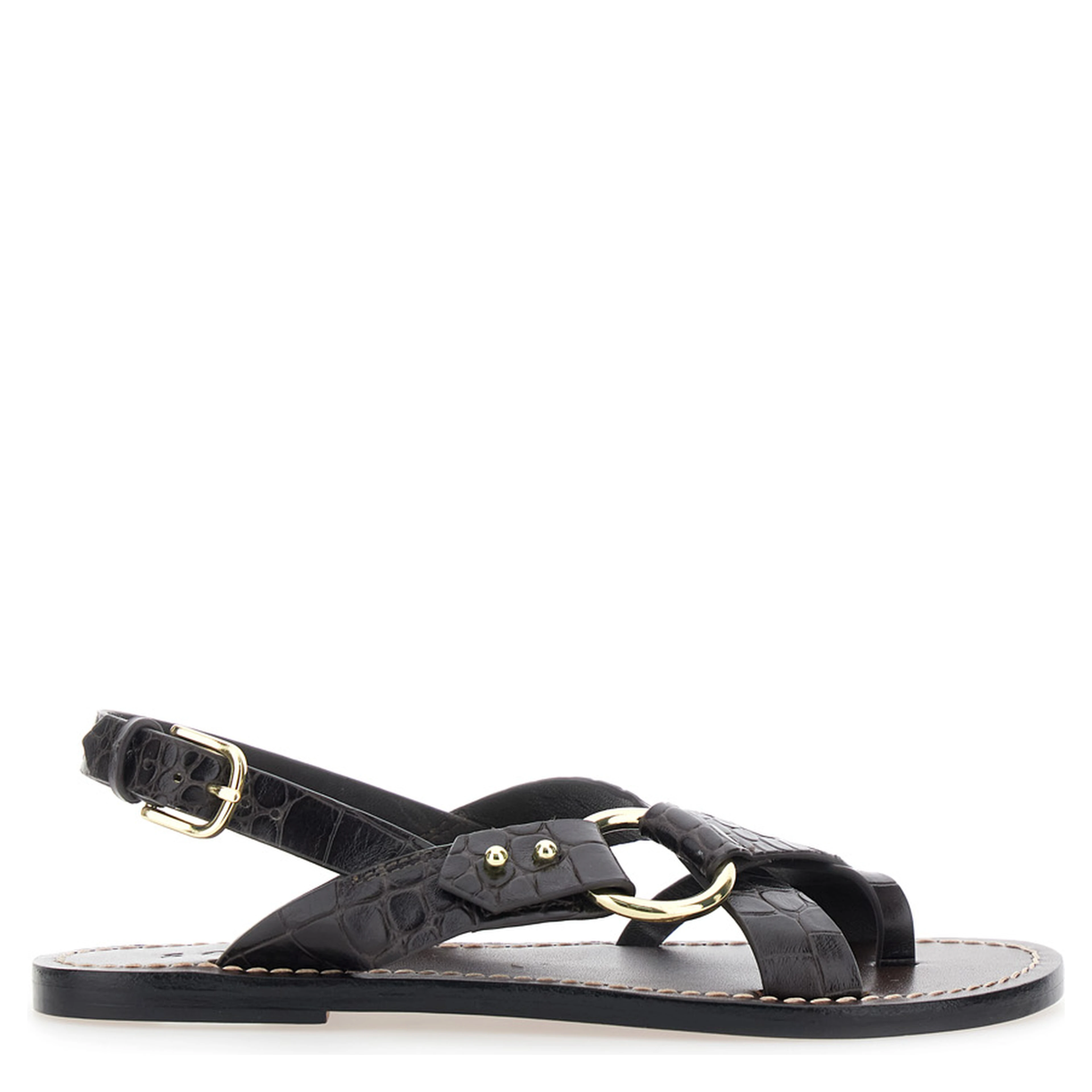FLORENCE Brown Leather Sandals for Women