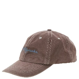 California Brown Baseball Cap with Lettering on the Front in Cotton Man