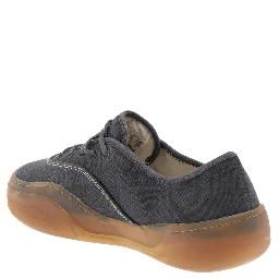 Low Skate Black Sneakers Low Top with Contrast Sole in Cotton Man