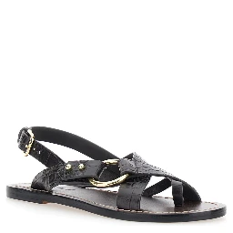 FLORENCE Brown Leather Sandals for Women