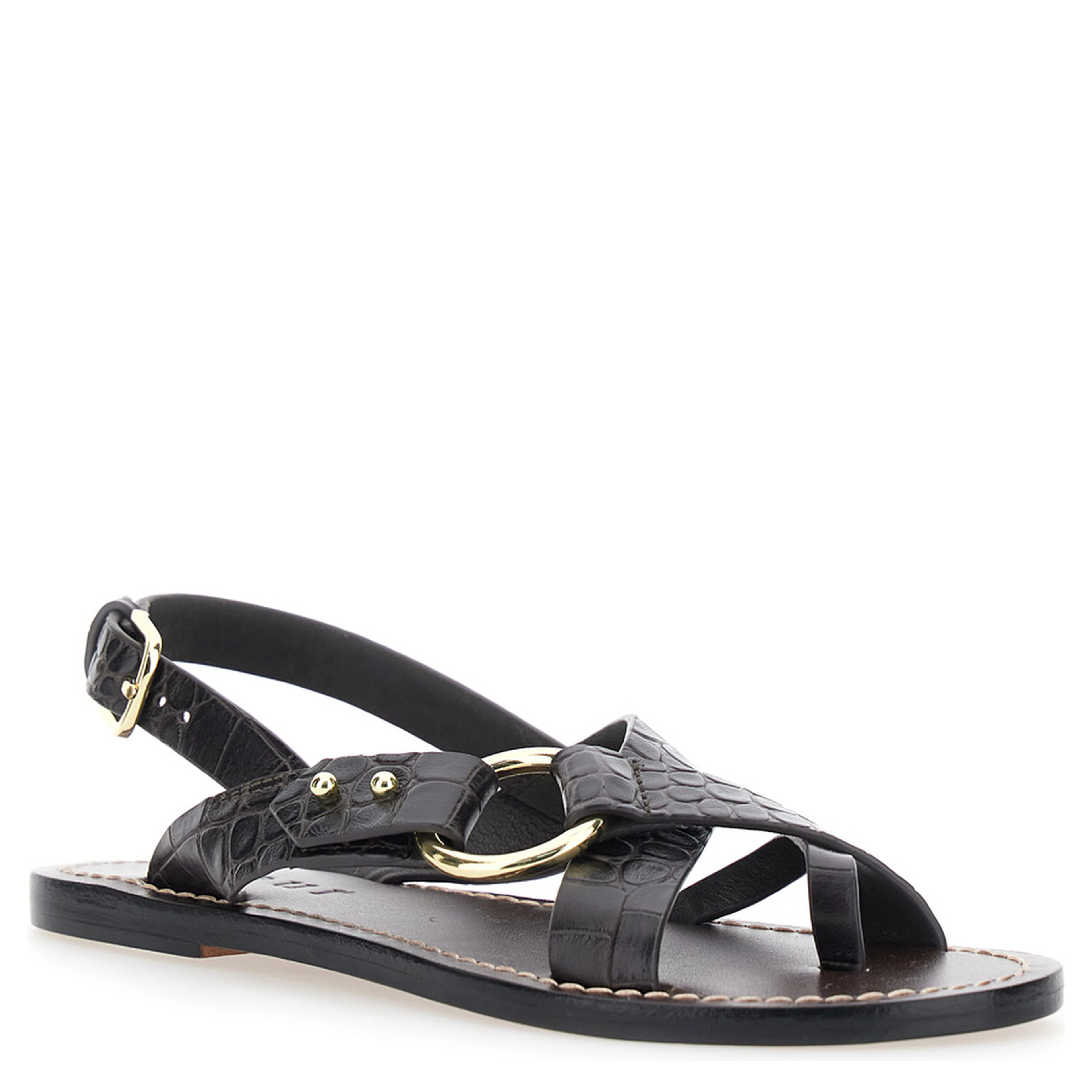 FLORENCE Brown Leather Sandals for Women