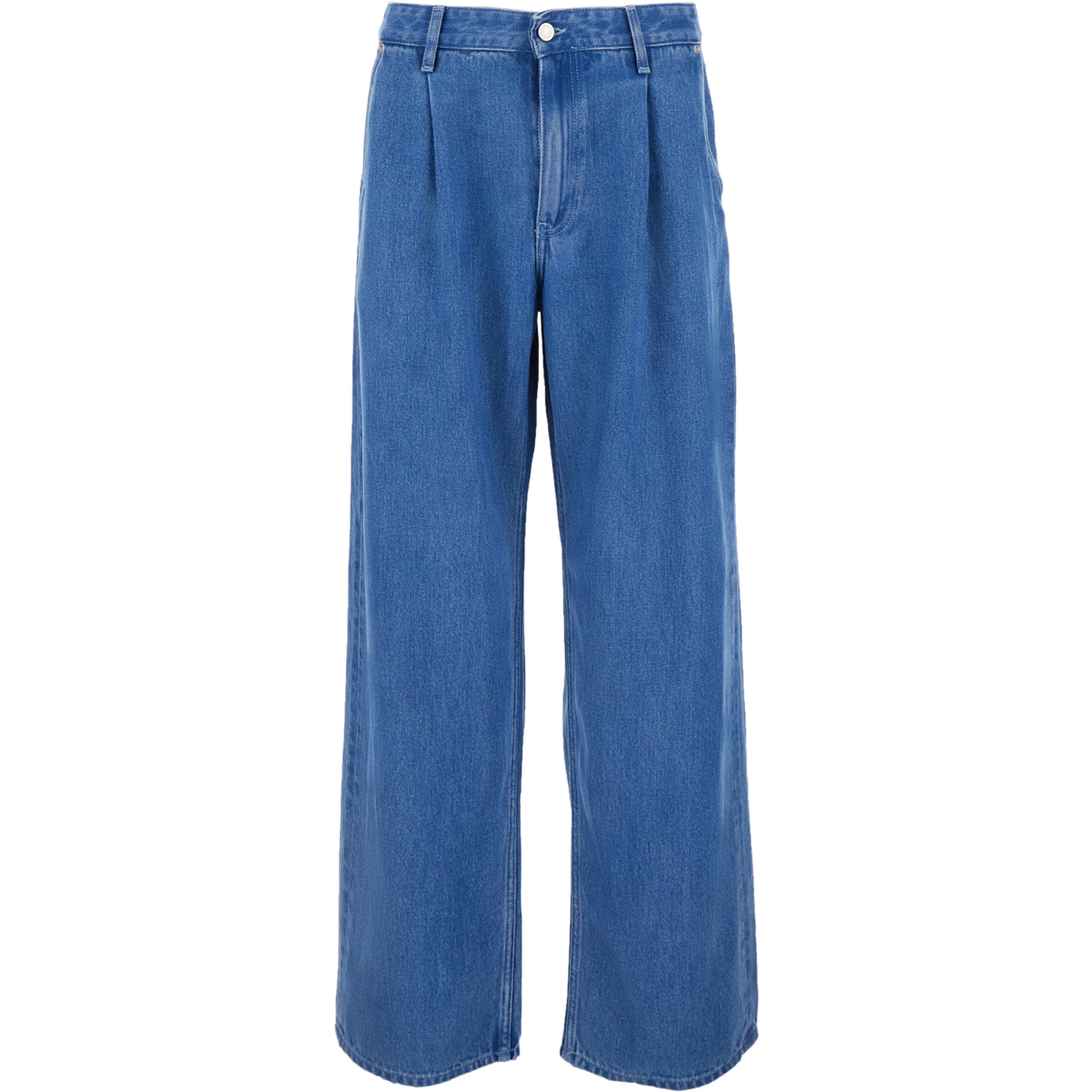 Camden Blue High-waisted Jeans with logo patch on the back in Cotton Men