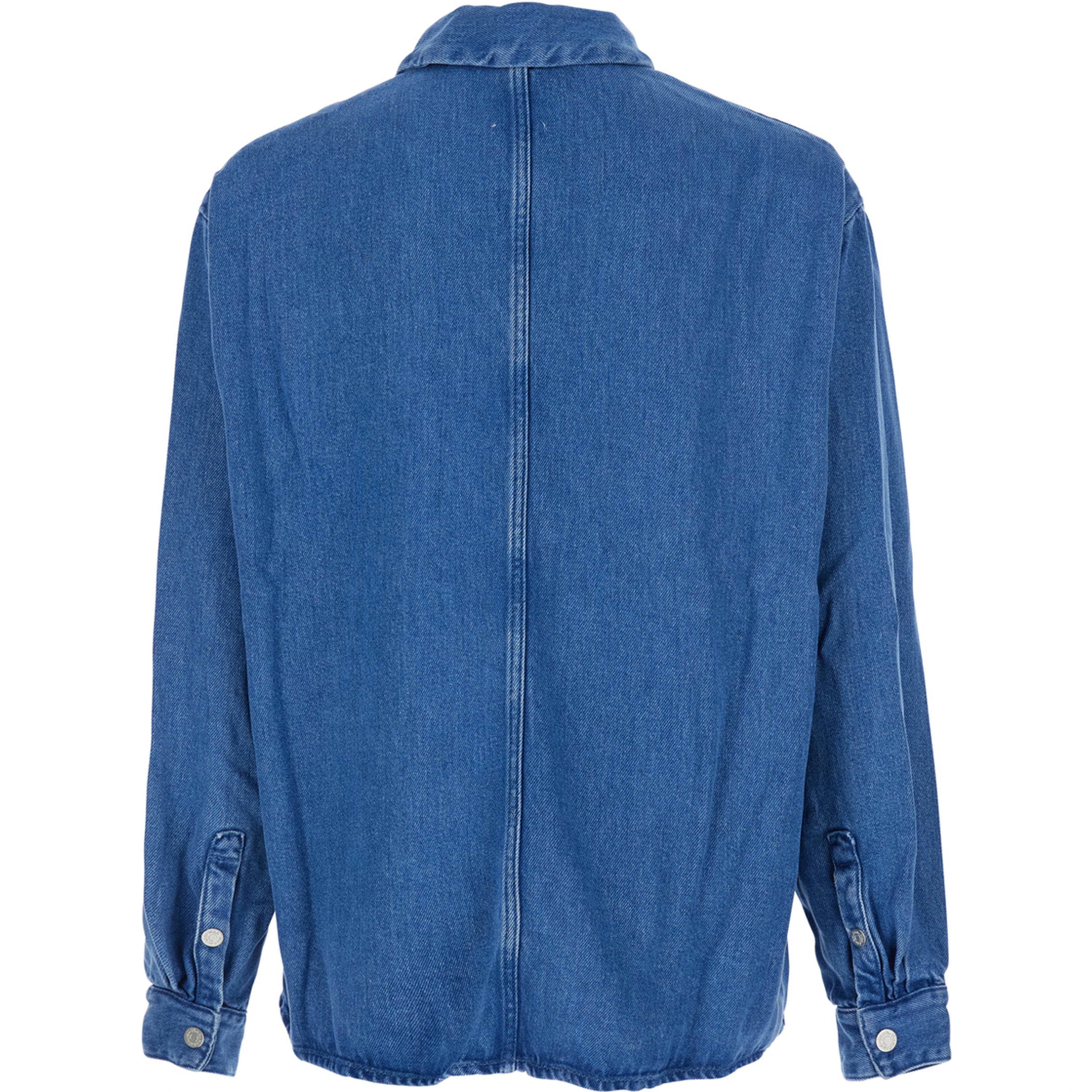 Shirt ZAYNE DENIM ZIP Blue with Front Zip in Tencel Men