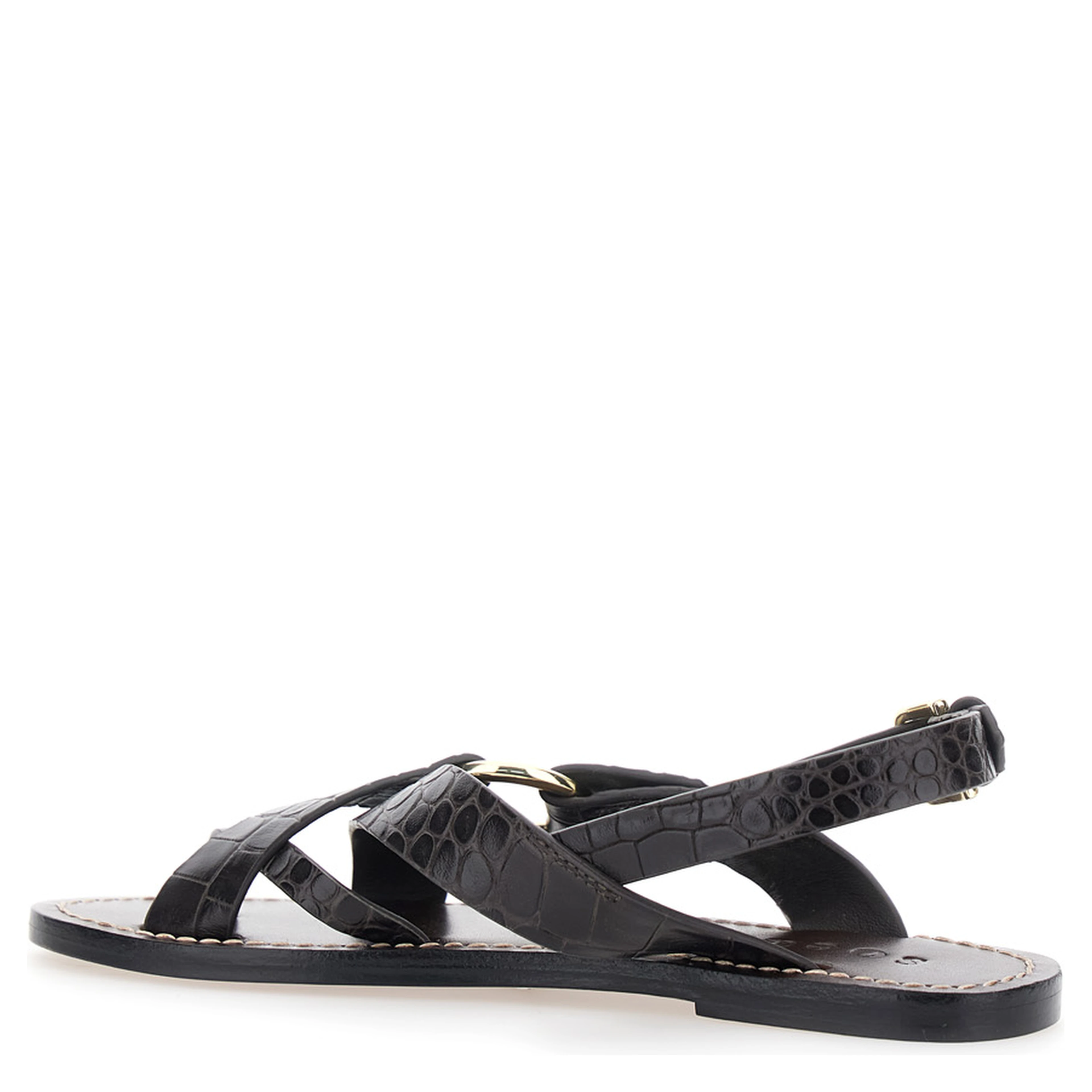 FLORENCE Brown Leather Sandals for Women