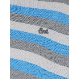 multicolor long-sleeved polo shirt with striped motif in cotton man