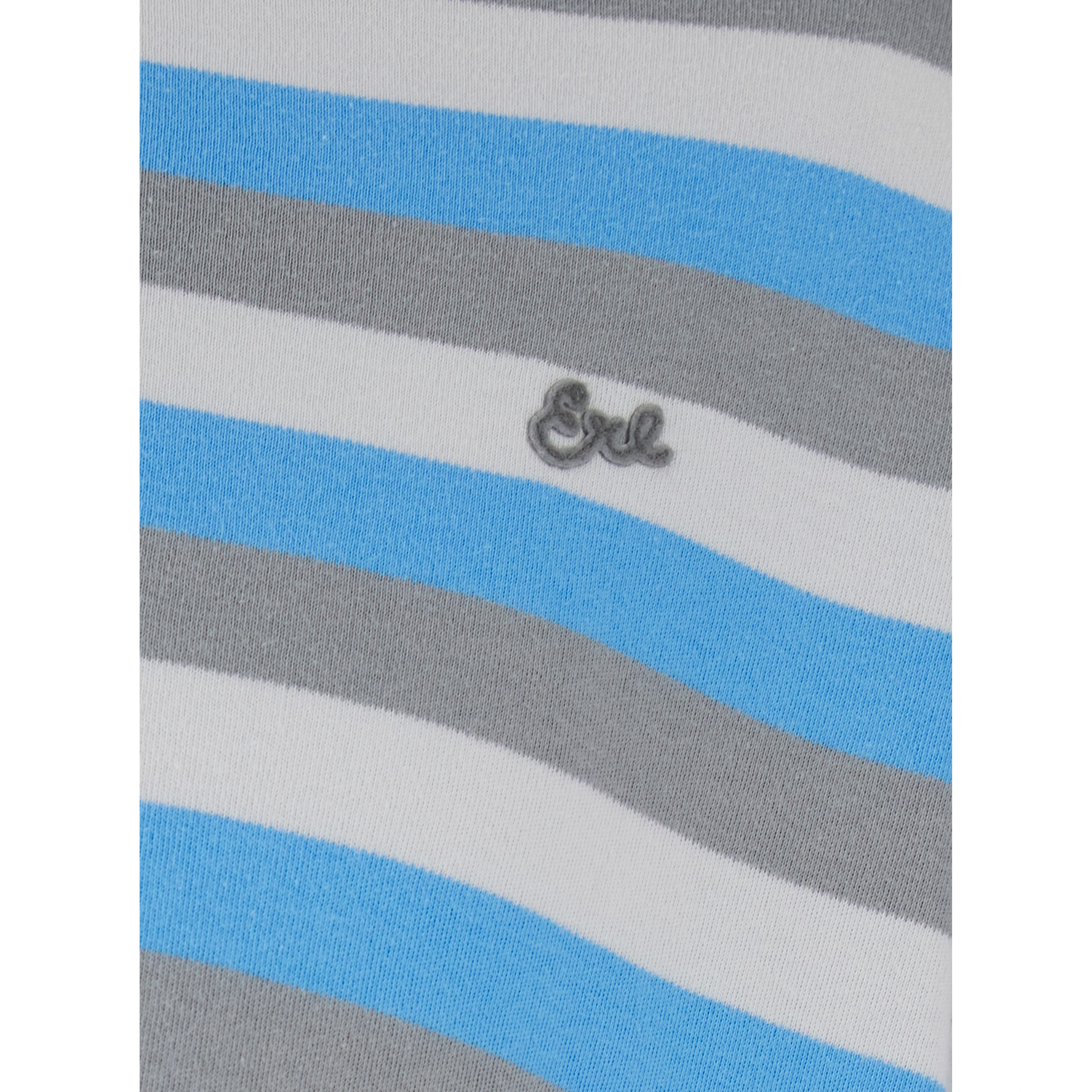 multicolor long-sleeved polo shirt with striped motif in cotton man