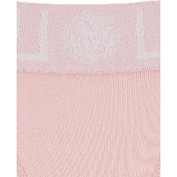 Pink Underwear with Greca and Medusa Detail in Stretch Cotton Woman