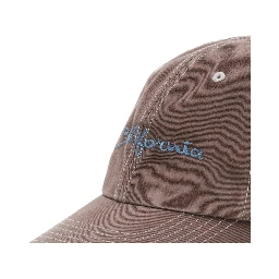 California Brown Baseball Cap with Lettering on the Front in Cotton Man