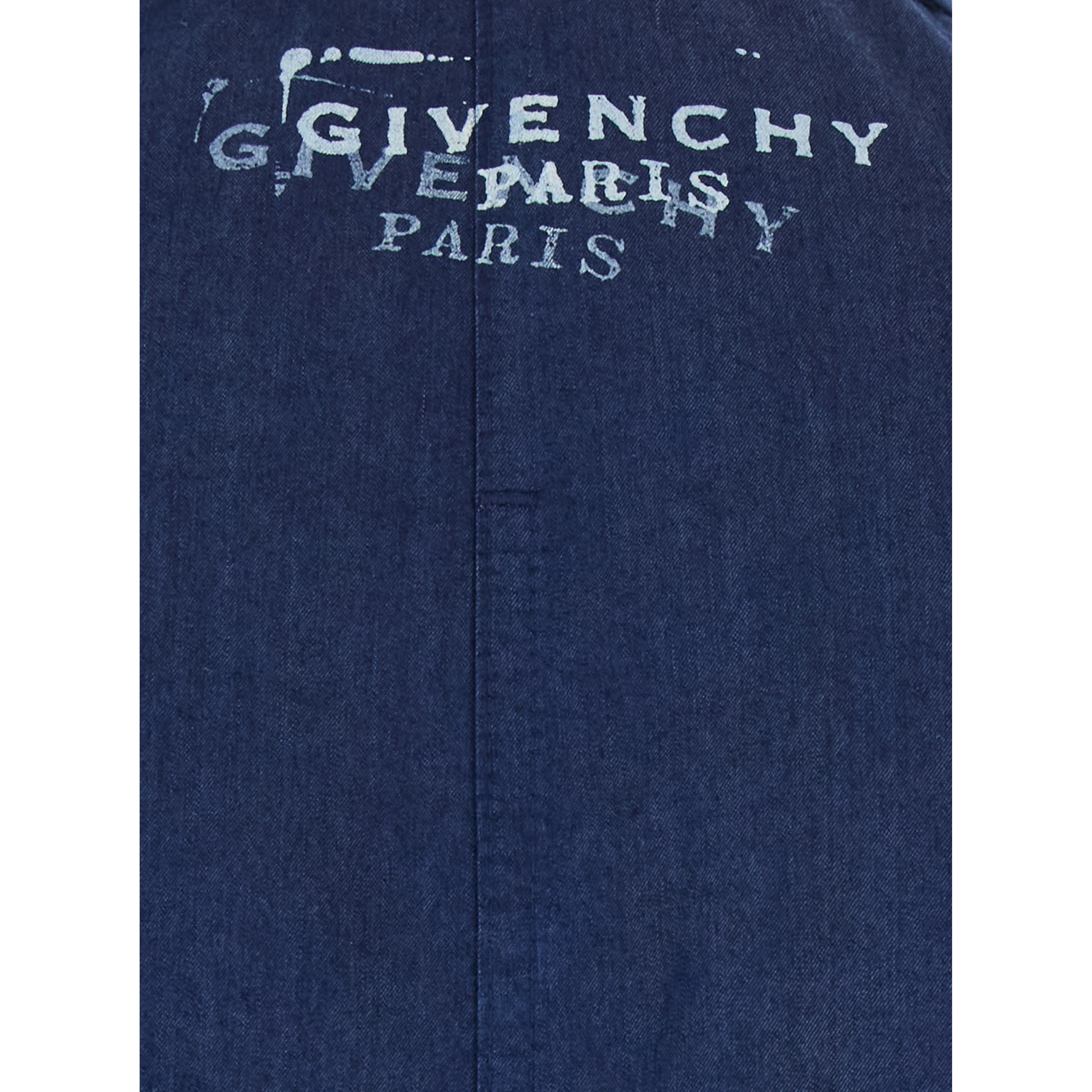 Blue Shirt with pointed collar and logo print on the back in Cotton and Fabric blend for Men