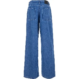 Camden Blue High-waisted Jeans with logo patch on the back in Cotton Men