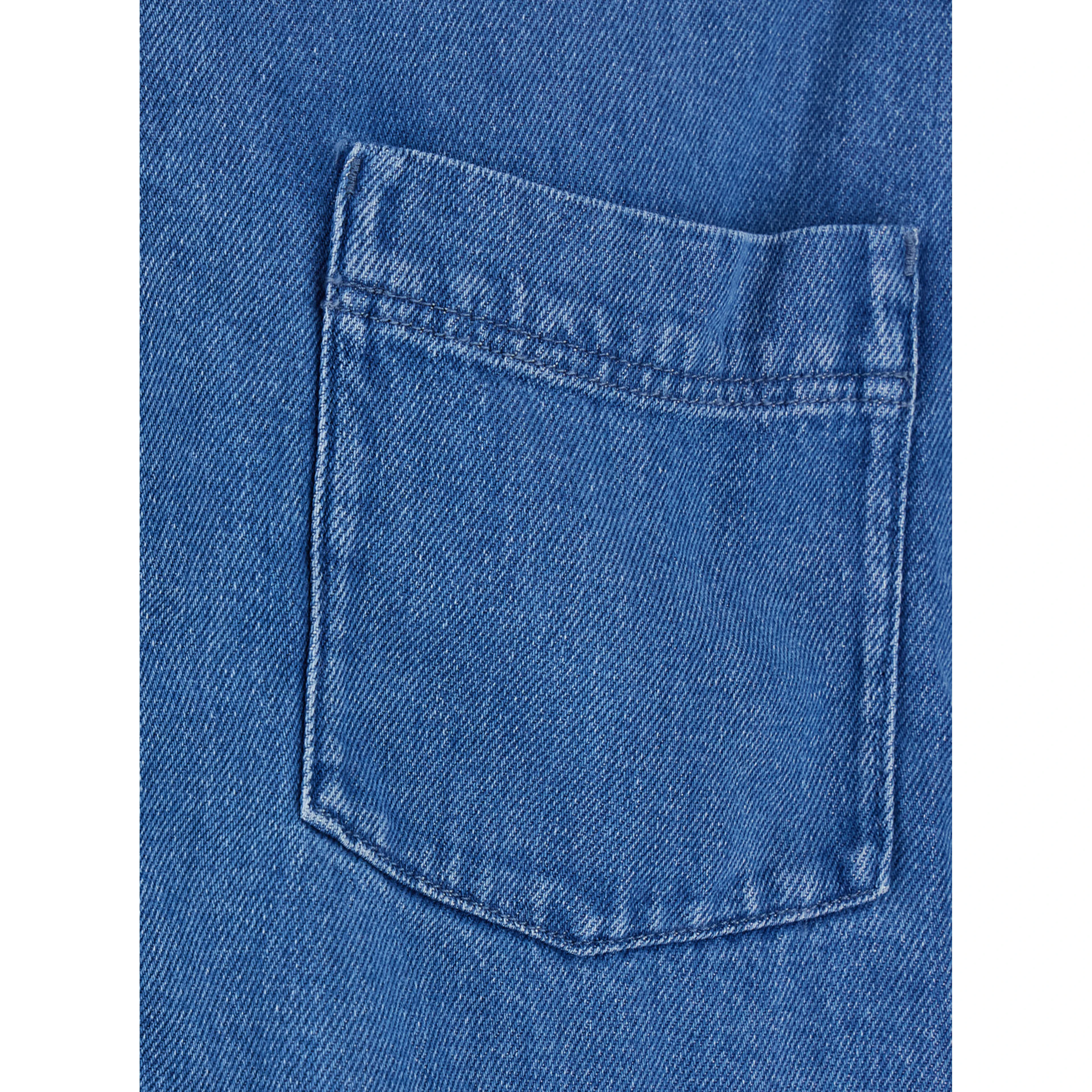 Shirt ZAYNE DENIM ZIP Blue with Front Zip in Tencel Men