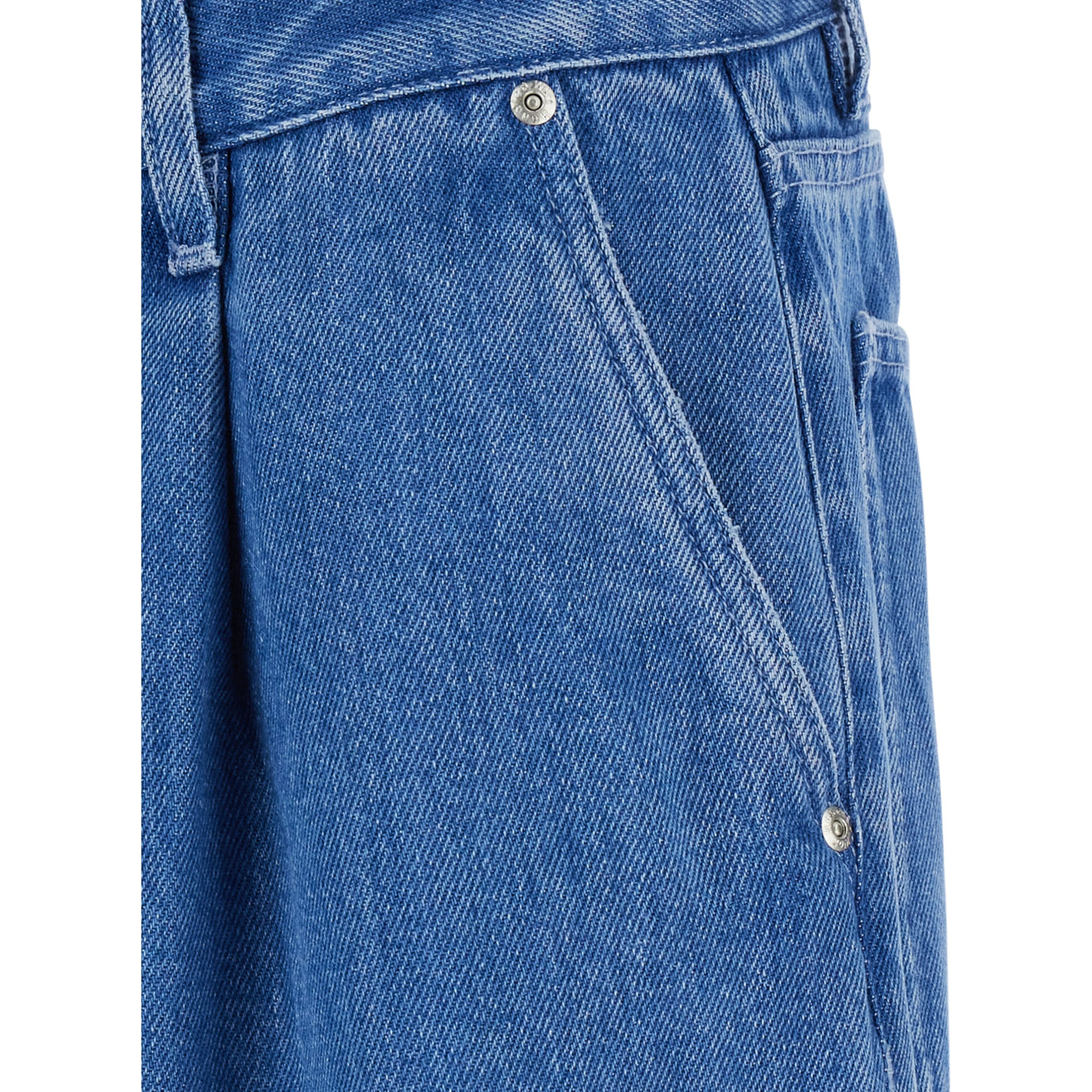 Camden Blue High-waisted Jeans with logo patch on the back in Cotton Men