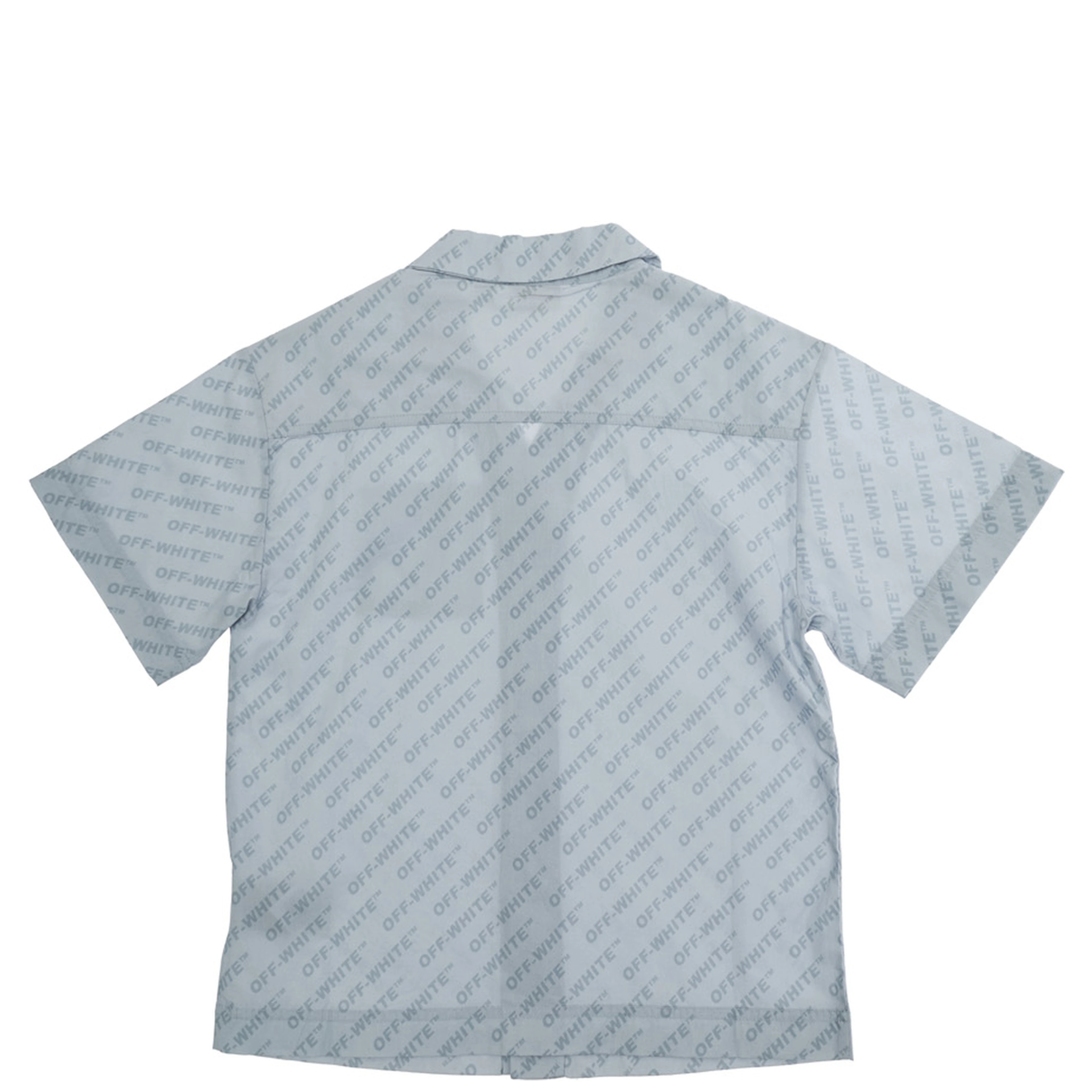 Light Blue Shirt with All-Over Logo Motif and Front Pocket in Cotton for boy