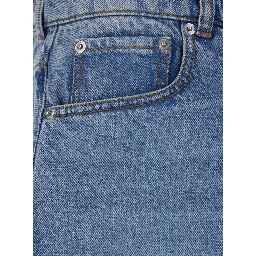 Light Blue High-Waisted Bermuda Shorts with Side Pockets In Denim for Men