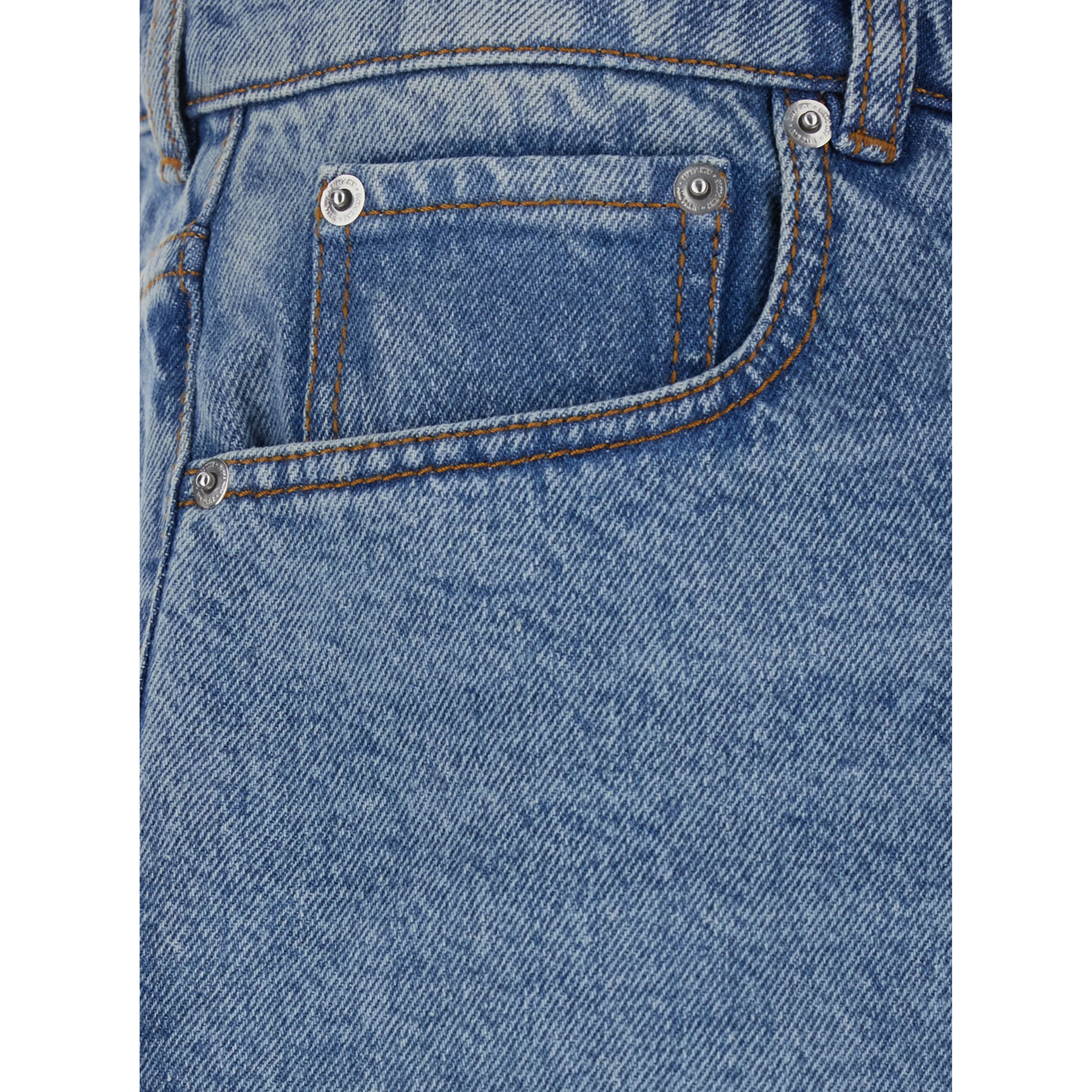 Light Blue High-Waisted Bermuda Shorts with Side Pockets In Denim for Men