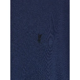 Blue T-Shirt with Round Neck and Short Sleeves in Cotton for Men